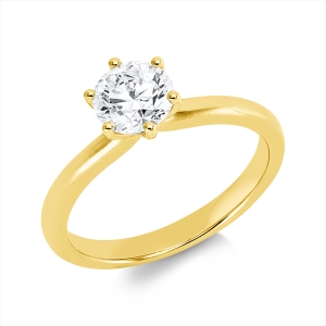 Solitaire Ring 6er-Krappe 18kt Gelbgold GIA 6532482164 mit 1,00ct Diamanten