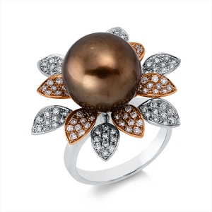 Ring  18kt Weißgold / Rotgold mit 0,72ct Diamanten