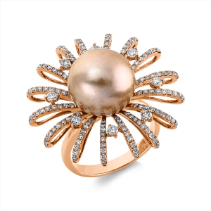 Ring  18kt Rotgold mit 1,04ct Diamanten