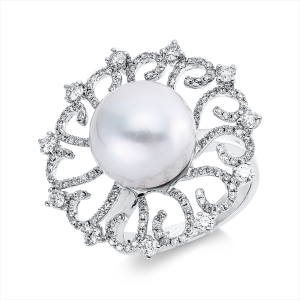 Ring  18kt Weißgold mit 0,97ct Diamanten