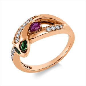 Ring 18 kt RG Schlange