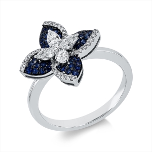 Ring 18 kt WG, Fassung schwarz rhodiniert