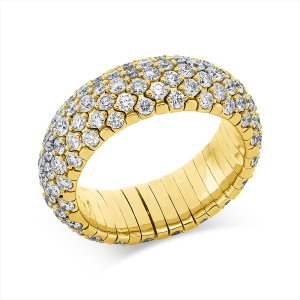 Ring 18 kt GG, Flex-Band, variabel, rhodinier