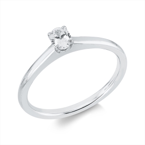 Solitaire Ring 4er-Krappe 18kt Weißgold mit 0,23ct Diamanten