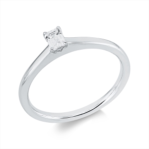 Solitaire Ring 4er-Krappe 18kt Weißgold mit 0,21ct Diamanten