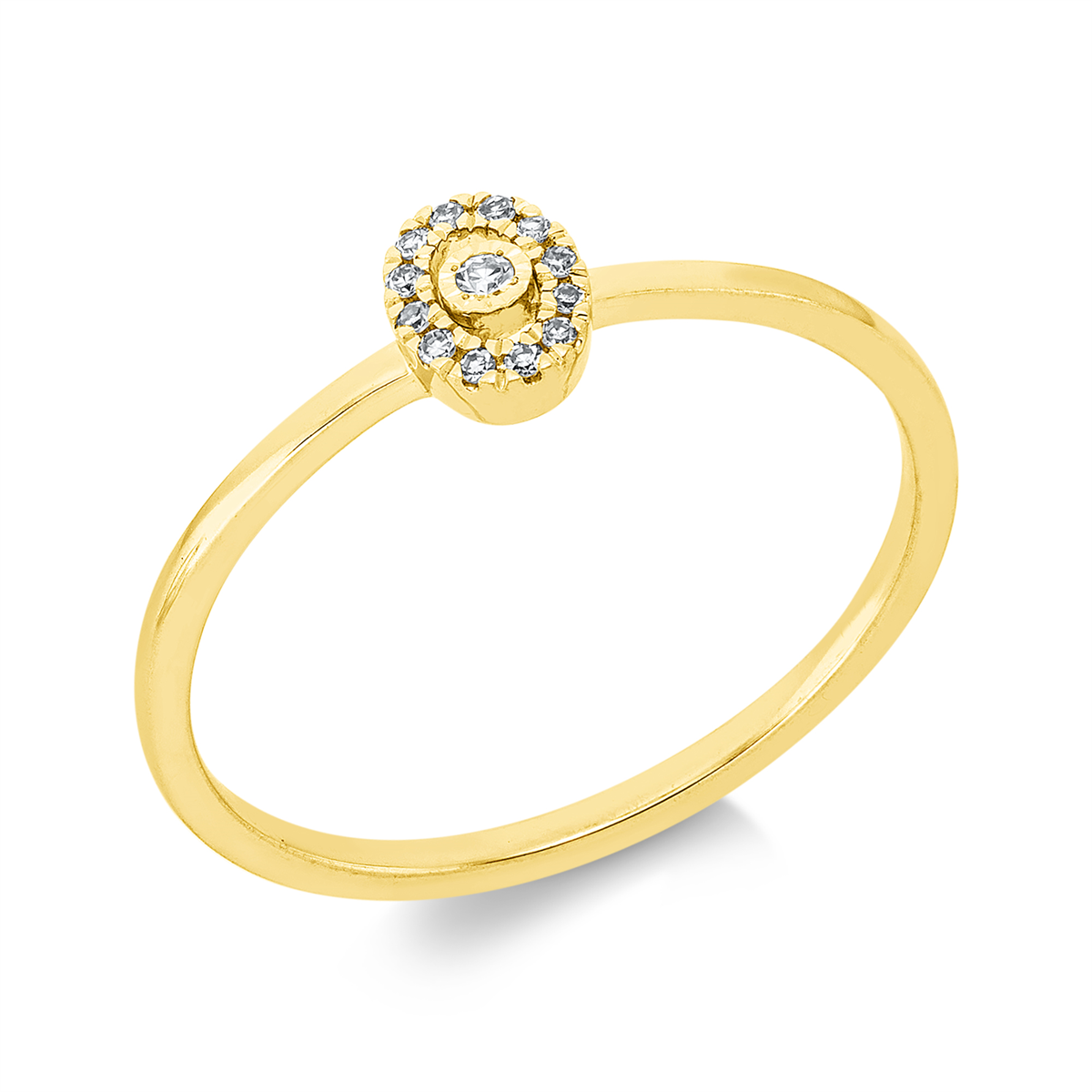 Ring 18 kt GG, Fassung rhodiniert