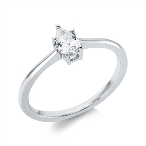 Solitaire Ring 4er-Krappe 18kt Weißgold Platin 950 90130202 mit 0,30ct Diamanten