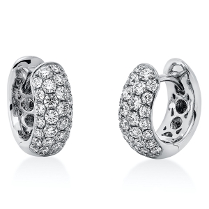 Pavé Creolen  18kt Weißgold mit 0,87ct Diamanten