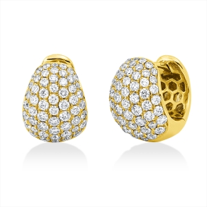 Pavé Creolen  18kt Gelbgold mit 1,67ct Diamanten