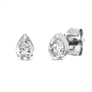 Solitaire Ohrstecker Zarge 18kt Gelbgold  Tropfen mit 0,48ct Diamanten