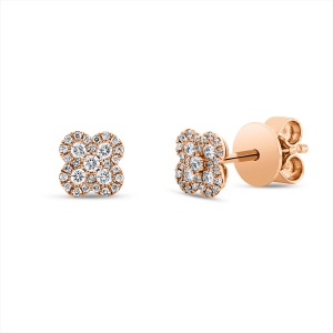Pavé Ohrstecker  18kt Rotgold mit 0,19ct Diamanten