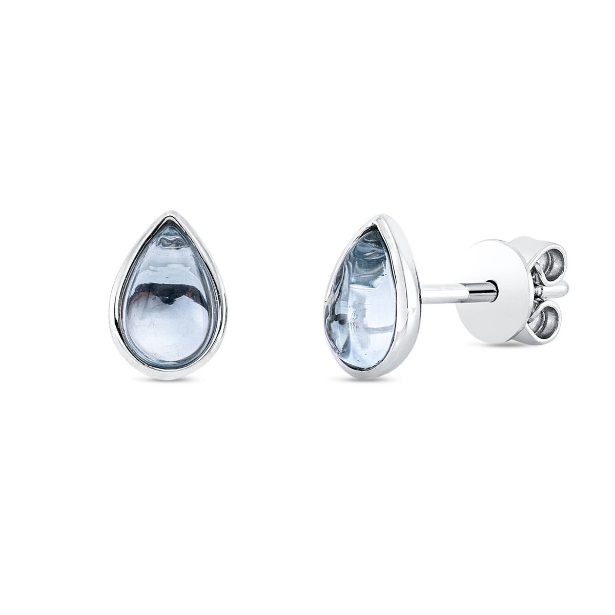 Ohrstecker Zarge 18 kt WG Tropfen