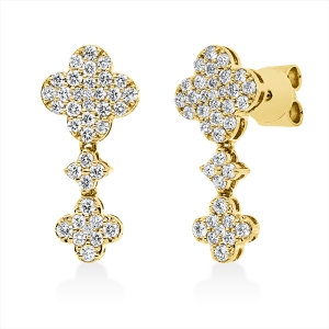 Pavé Ohrstecker  18kt Gelbgold mit 0,53ct Diamanten