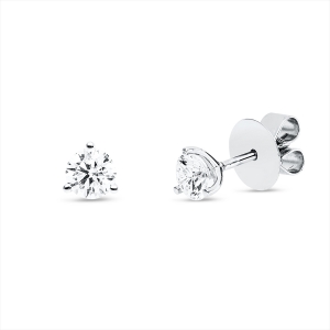 Solitaire Ohrstecker 3er-Krappe 18kt Weißgold GIA5126180156+GIA1515660719 mit 1,02ct Diamanten