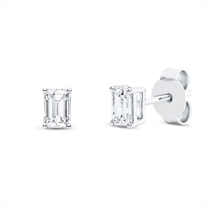 Solitaire Ohrstecker 4er-Krappe 18kt Weißgold GIA 1527712914, GIA 7528723826 mit 0,62ct Diamanten