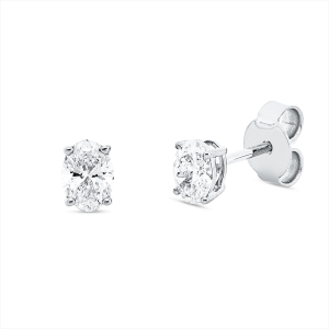 Solitaire Ohrstecker 4er-Krappe 18kt Weißgold GIA 1529768495, GIA 6522350965 mit 0,61ct Diamanten