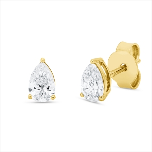 Solitaire Ohrstecker 3er-Krappe 18kt Gelbgold GIA 2526883413, GIA 2526930892 mit 0,63ct Diamanten