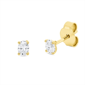 Solitaire Ohrstecker 4er-Krappe 18kt Gelbgold mit 0,32ct Diamanten