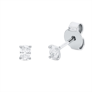 Solitaire Ohrstecker 4er-Krappe 18kt Weißgold mit 0,18ct Diamanten