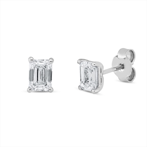 Solitaire Ohrstecker 4er-Krappe 18kt Weißgold GIA2526133658 + GIA2526278618 mit 1,41ct Diamanten
