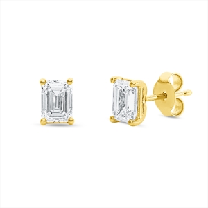 Solitaire Ohrstecker 4er-Krappe 18kt Gelbgold GIA7528900722 + GIA6522470408 mit 2,00ct Diamanten