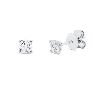 Solitaire Ohrstecker 4er-Krappe 18kt Weißgold GIA6522979527 + GIA6521942504 mit 0,60ct Diamanten