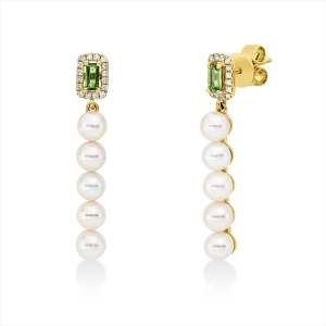 Ohrschmuck  18kt Gelbgold mit Farbstein