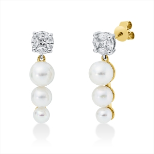 Ohrschmuck  18kt Gelbgold / Weißgold mit 0,38ct Diamanten