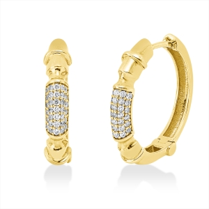 Pavé Creolen  14kt Gelbgold mit 0,32ct Diamanten