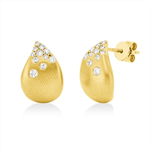 Ohrstecker Zarge 18 kt GG, mattiert
