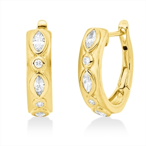 Creolen Zarge 18 kt GG, mattiert