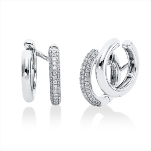 Pavé Creolen  14kt Weißgold mit 0,36ct Diamanten