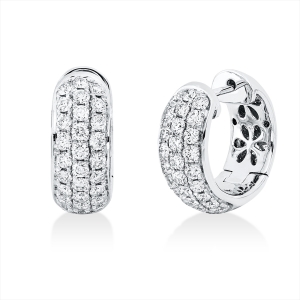 Pavé Creolen  14kt Weißgold mit 1,04ct Diamanten