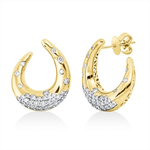 Pavé Ohrstecker  14kt Gelbgold / Weißgold mit 0,81ct Diamanten