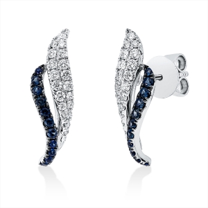 Ohrschmuck 18 kt WG, Fassung schwarz rhodiniert