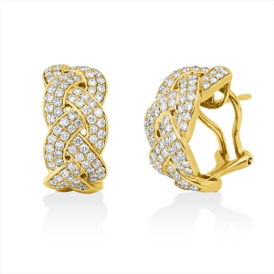 Pavé Creolen  18kt Gelbgold mit 1,35ct Diamanten