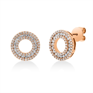 Pavé Ohrstecker  18kt Rotgold mit 0,73ct Diamanten