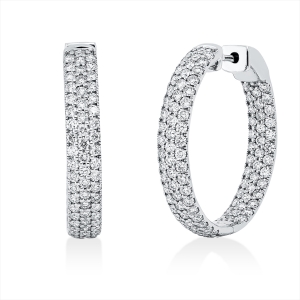 Pavé Creolen  18kt Weißgold mit 3,51ct Diamanten