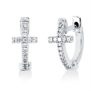 Creolen 18 kt WG Kreuz