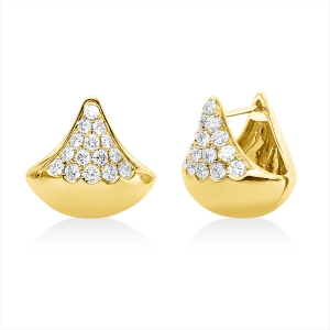 Pavé Creolen  18kt Gelbgold mit 1,02ct Diamanten