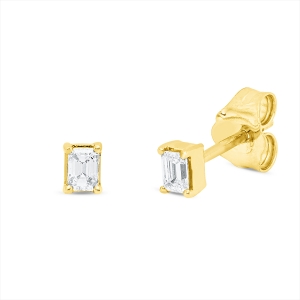 Solitaire Ohrstecker 4er-Krappe 18kt Gelbgold mit 0,16ct Diamanten