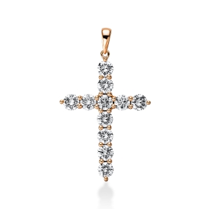 Anhänger 18 kt RG Kreuz, mit Öse