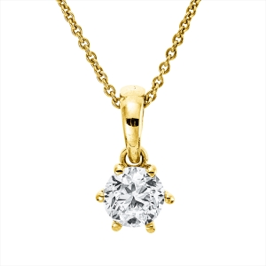 Solitaire Anhänger 6er-Krappe 14kt Gelbgold EDR E2112157423 mit Öse mit 1,00ct Diamanten