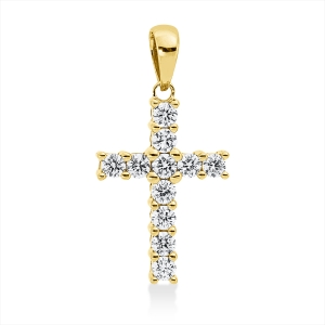 Anhänger 18 kt GG Kreuz, mit Öse