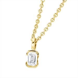 Solitaire Anhänger  18kt Gelbgold mit Öse mit 0,16ct Diamanten