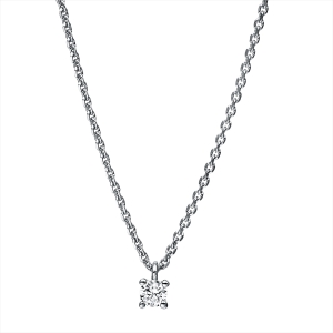 Solitaire Collier 4er-Krappe 18kt Weißgold mit 0,10ct Diamanten