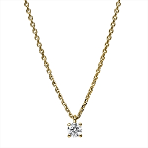 Solitaire Collier 4er-Krappe 18kt Gelbgold mit 0,15ct Diamanten