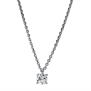 Solitaire Collier 4er-Krappe 14kt Weißgold mit 0,25ct Diamanten