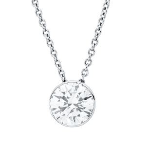 Solitaire Collier Zarge 950PL Platin GIA2448491957 mit 1,02ct Diamanten