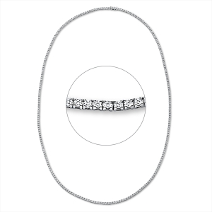Tenniscollier  18kt Weißgold mit 7,20ct Diamanten